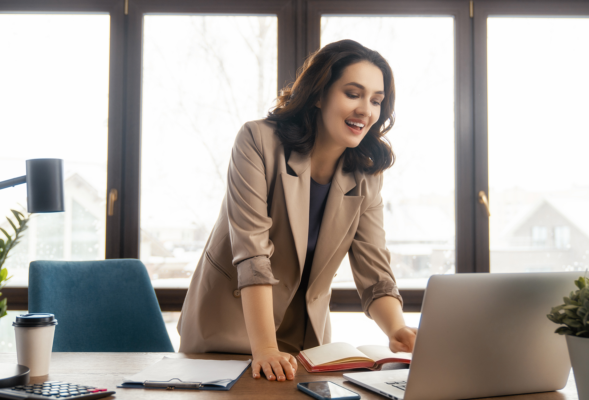 woman at a desk