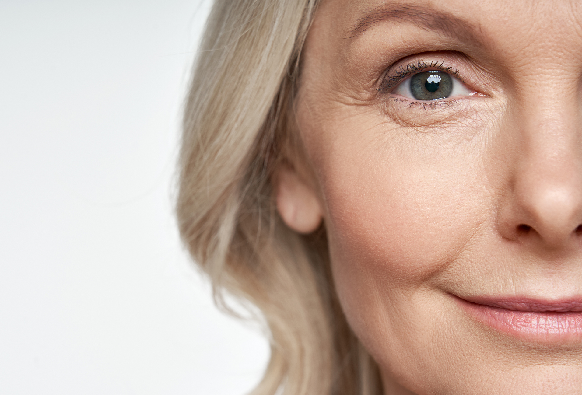 close up of older woman's face