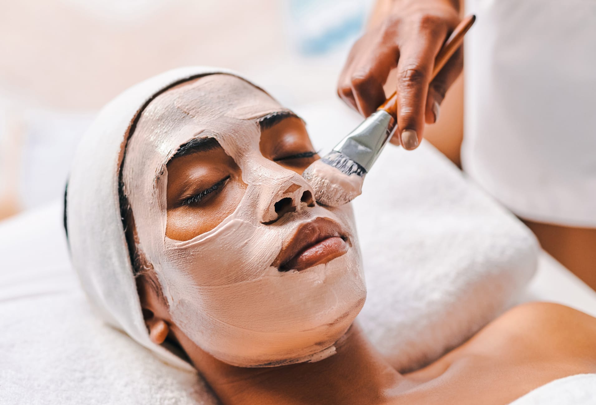 woman getting a facial